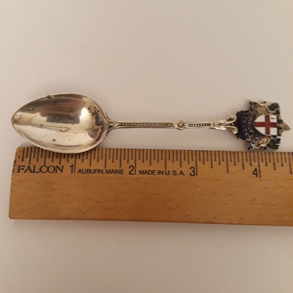 VINTAGE LONDON SILVER PLATED TEASPOON - NO MAKER'S MARK ABOUT 4.5" LONG - Picture 2 of 6